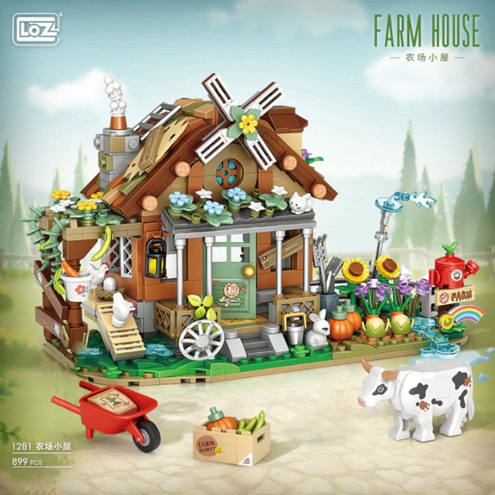 LOZ MINI Building Blocks - Farm Cottage Autumn House Ranch 1281 - 668 pcs
